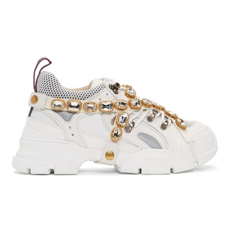 gucci men's spike shoes|Gucci flashtrek with crystals white.